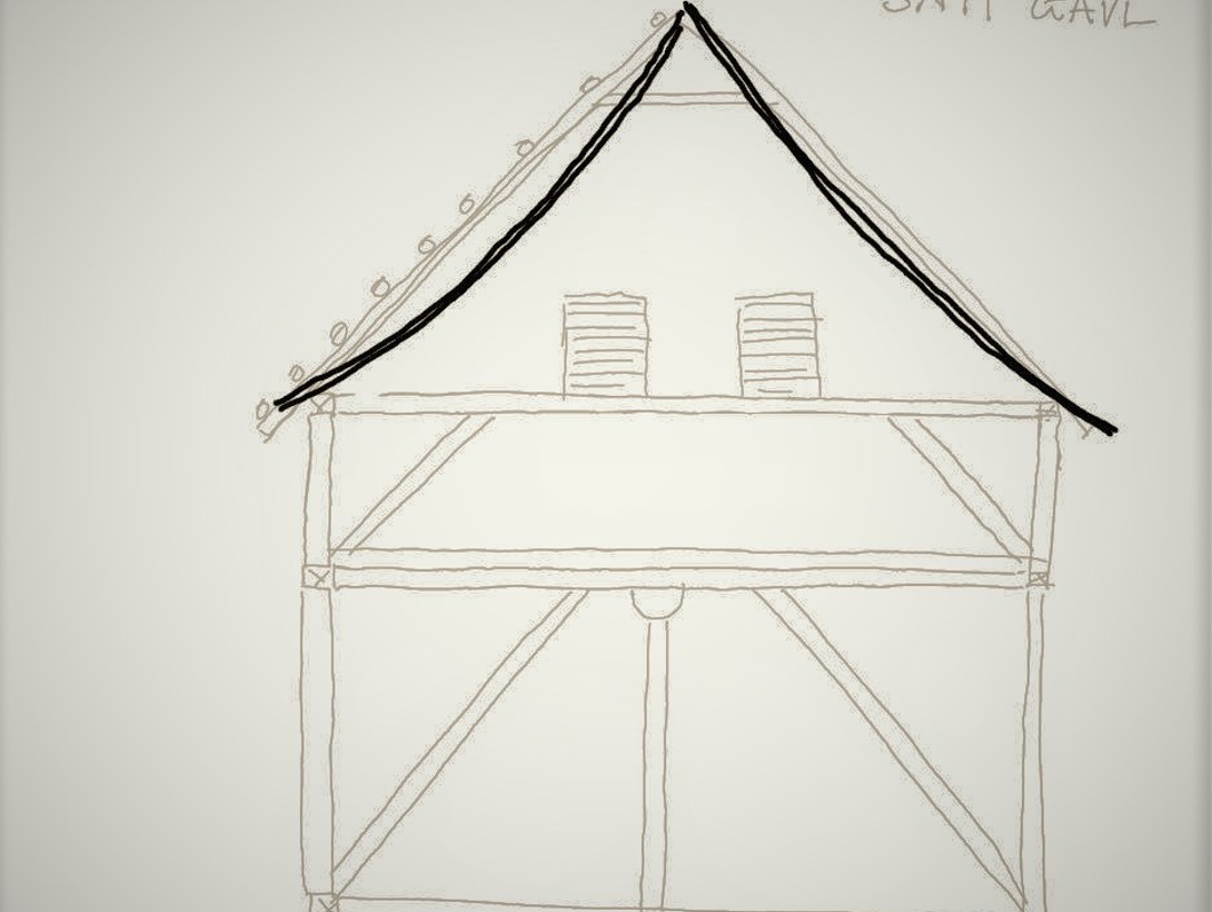 Snitt Av Gavl Med Nedbøy Laave