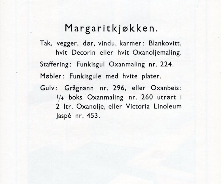 Margarit kjøkken beskrivelse Alf Bjercke