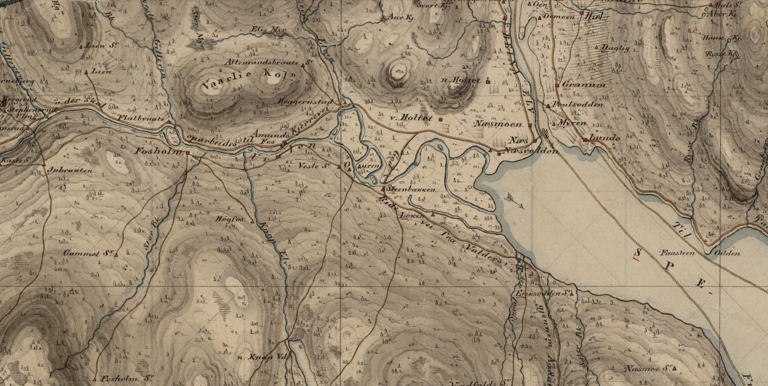 Utsnitt Av Kart Fra 1826 Buskerud