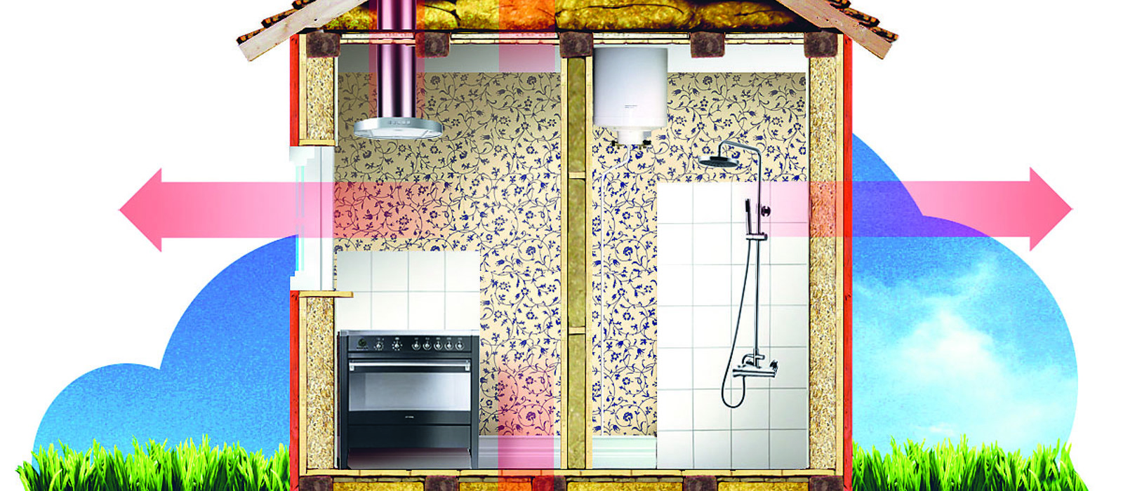 Fra Energiboken, Svenska byggnadsvårdsföreningen. Illustrasjon: Lars Hammarlin