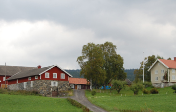 Gården ligger solrikt til, og omkranses av dyrka mark. Foto: Per Anders Gjørslie