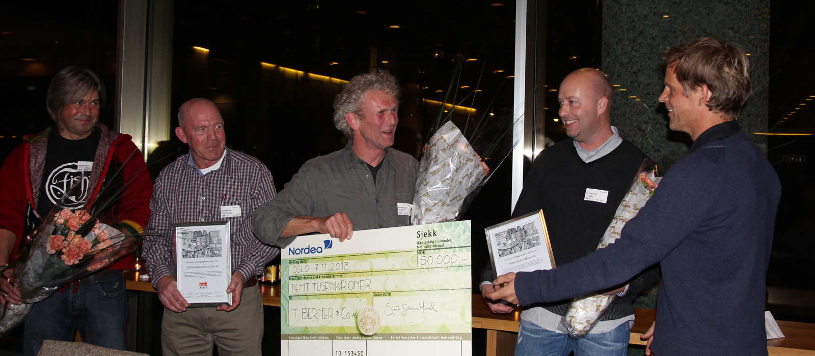 Juryformann Sjur Mehlum, Riksantikvaren tildeler T. Berner & Co AS Bygg og bevar-prisen for 2013.