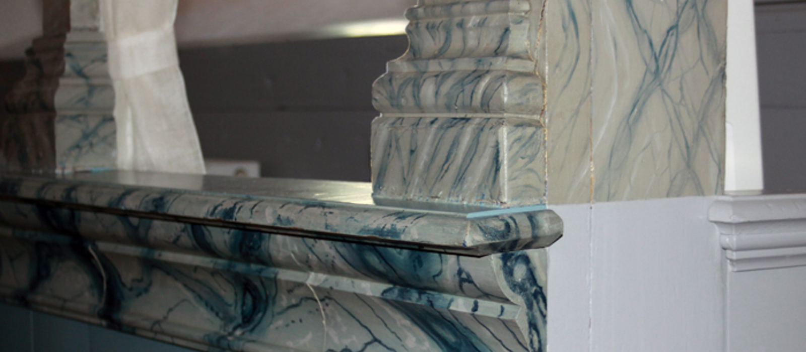 Detalj av interiøret i Røsos kirke, 1784. Foto: CEWG