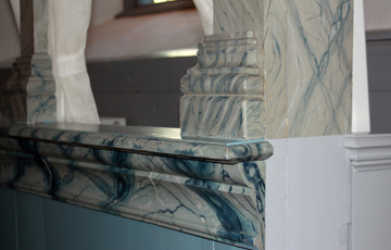 Detalj av interiøret i Røsos kirke, 1784. Foto: CEWG