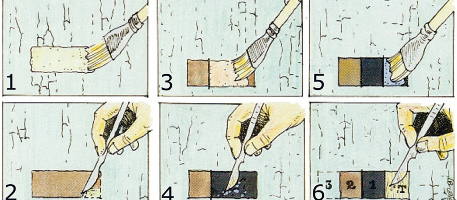 Slik lager du en fargetrapp. Ill: Riksantikvaren