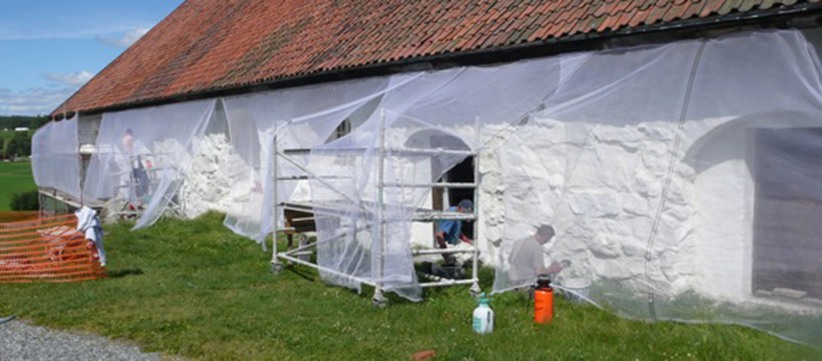 Kalkkurs på Hvam. Foto: Murmester T. Berner & co