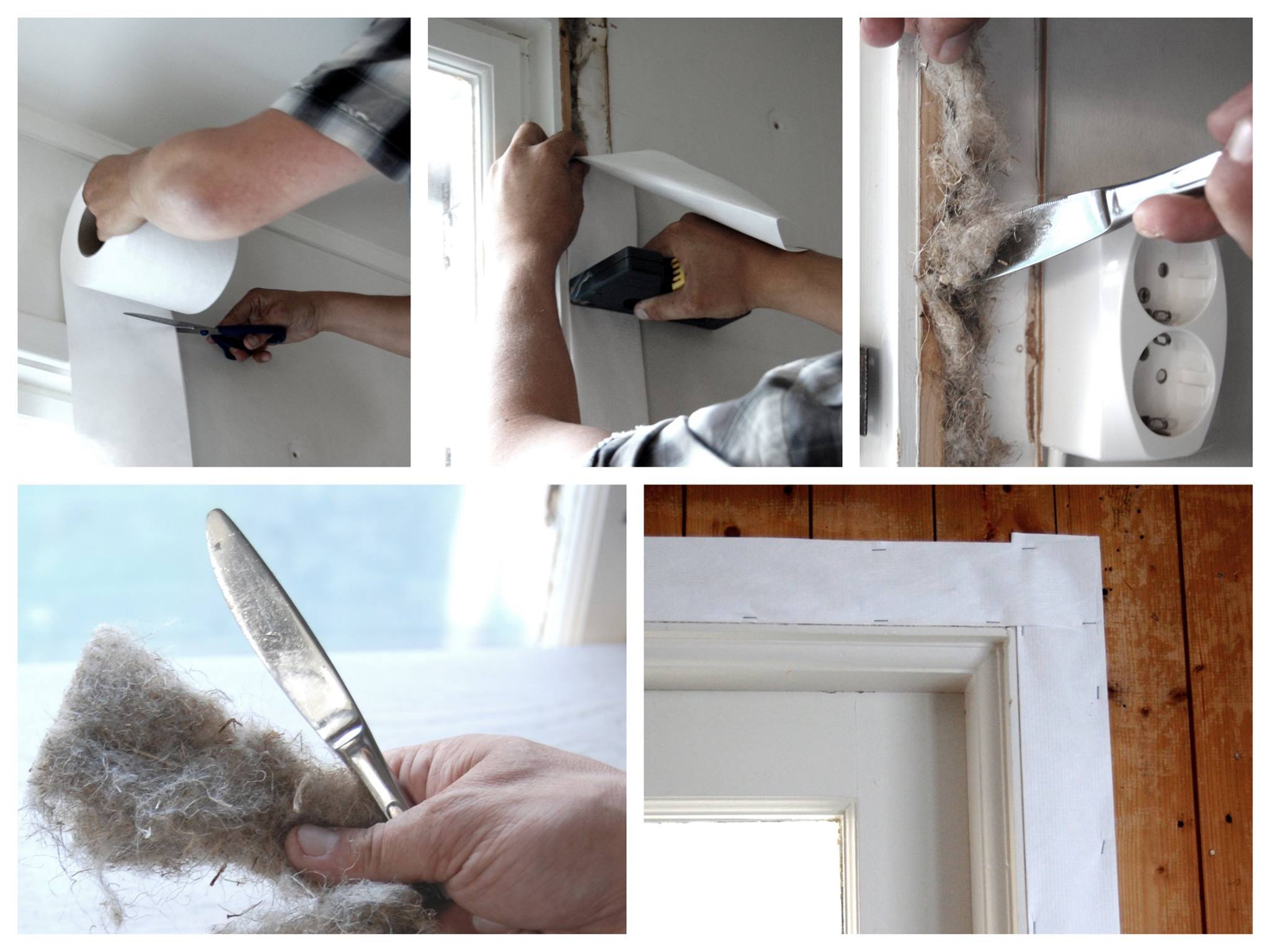 Tetting av hulerommene mellom vinduskarm og vegg er effektivt, enkelt og billig. Foto: Bjørge Sandberg-Kristoffersen