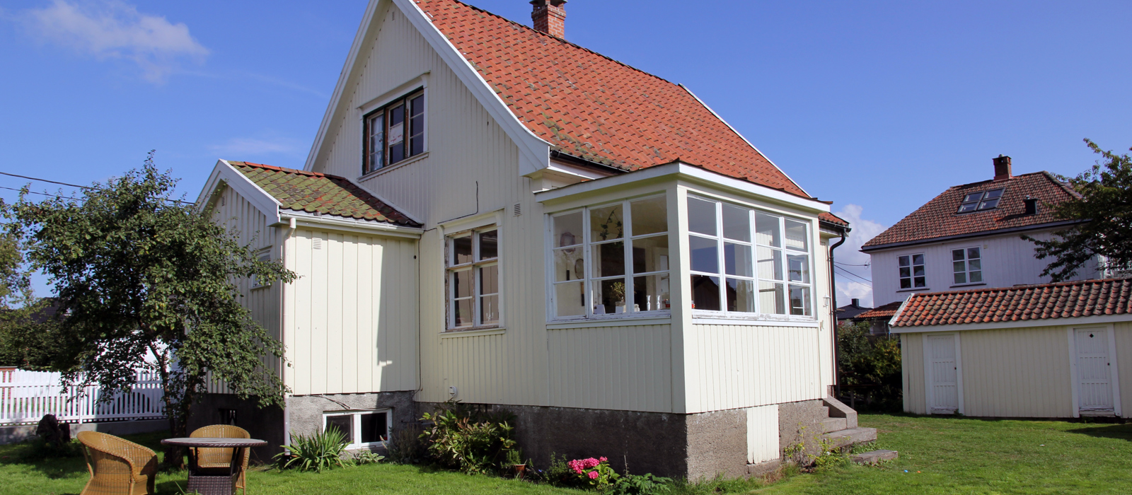 Flotte Villa Dammen i Moss er et reisverkshus, energieffektivisert på en skånsom måte. Foto: Bygg og Bevar