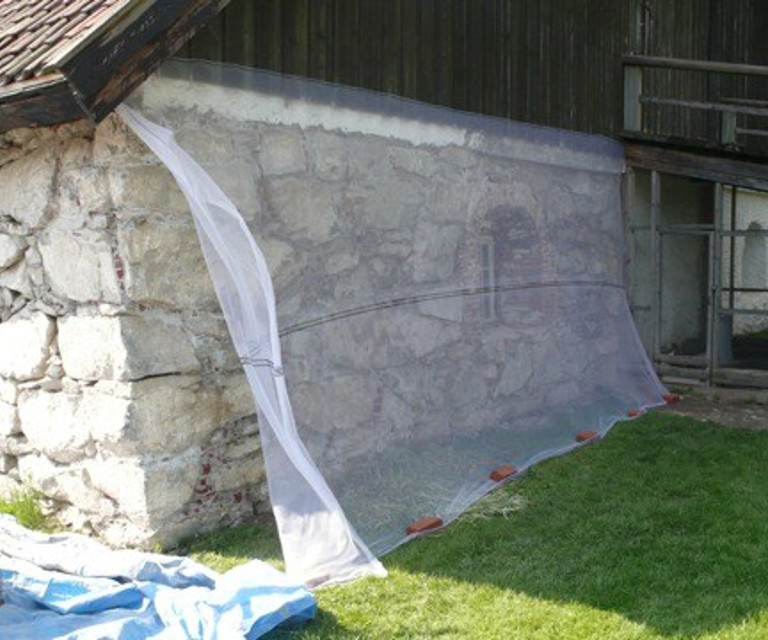 Rengjør muren og fjern alle løse materialer. Fyll fugene med kalkmørtel. La det tørke noen dager. Foto: Terje Berner