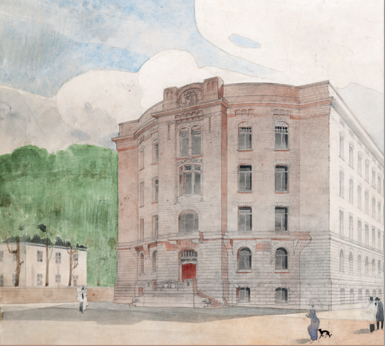 Regjeringsbygningen malt av Henrik Bull 1906