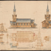 Skisse til kirke for Hedalen - Kirken ble aldri bygget. Illustrasjon: Henrik Thrap-Meyer/ Riksantikvaren