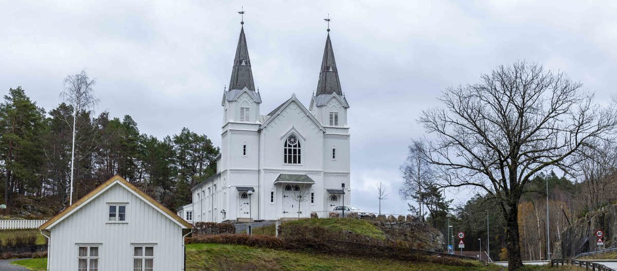 Restaurering av Frydendalkirke i Risør. Fotograf: Marlen Langeland Hagen